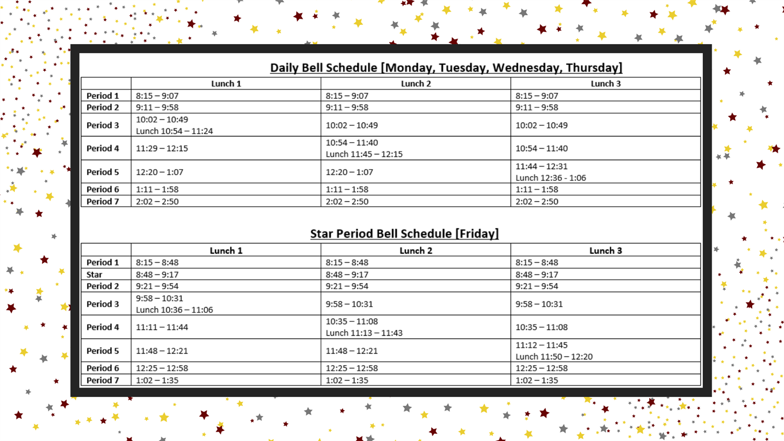 Bell Schedule
